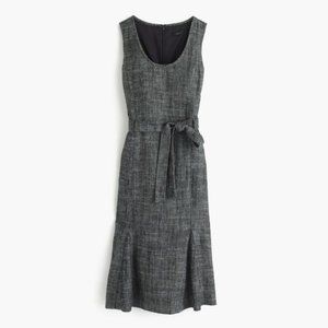 J.Crew Navy and Gray Herringbone Wool Dress